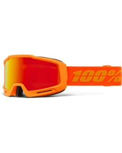 100% Essential Fluo Orange / HiPER Vermillion Red ML Mirror Goggles